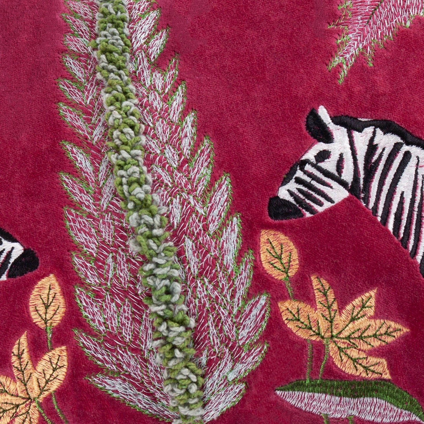 Kalahari Embroidered Velvet Cushion Multicolour: Multicolour / Feather Filled / 30 x 50cm