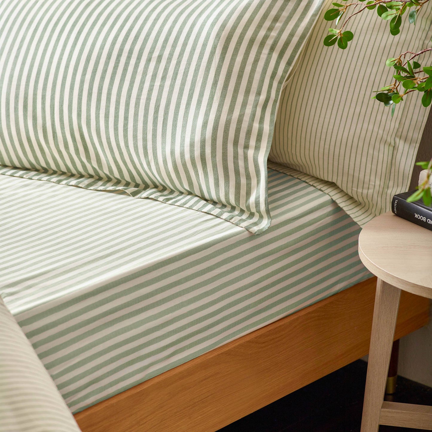 Hebden Striped Fitted Sheet Forest: Forest / Single