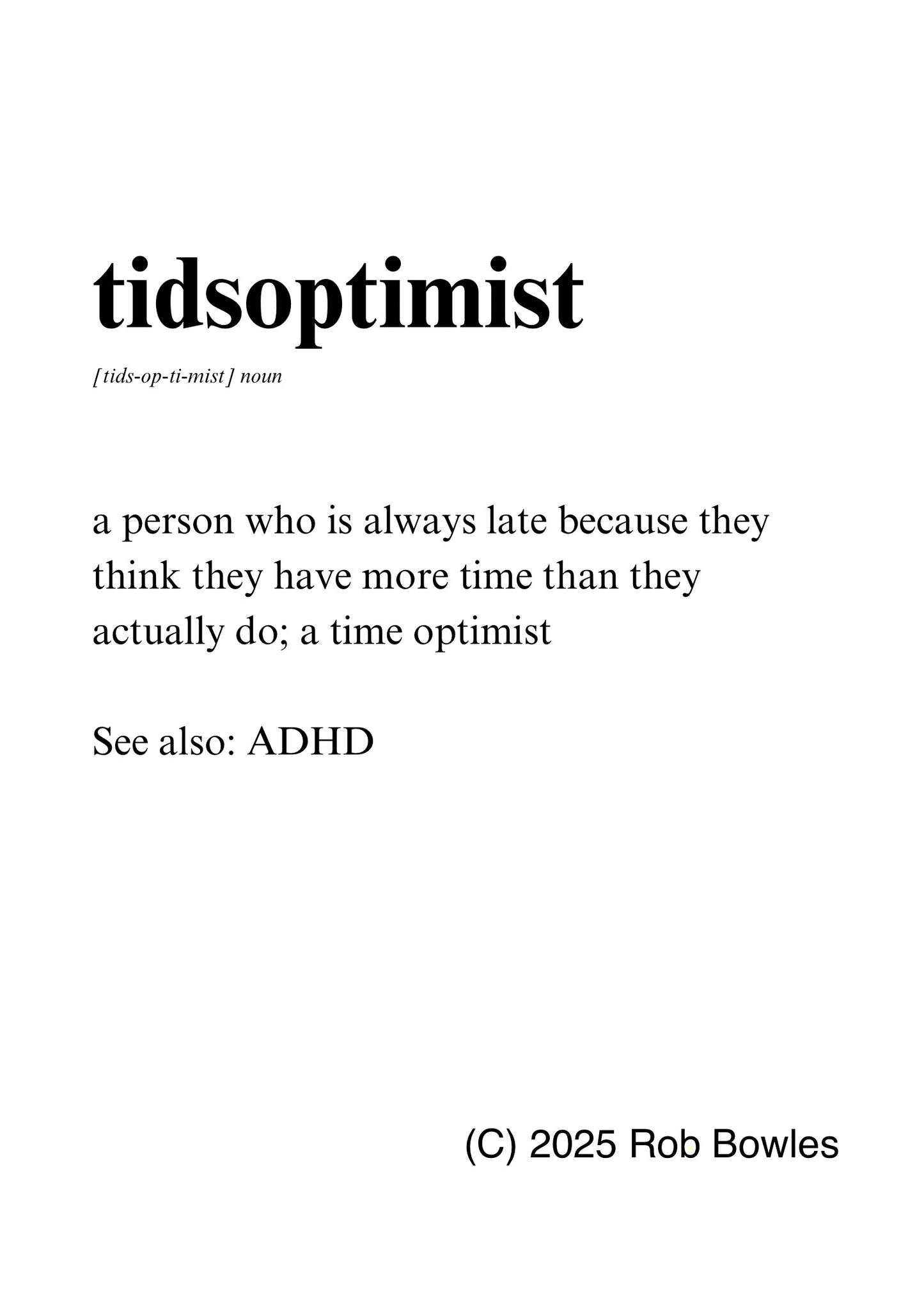 Tidsoptimist print