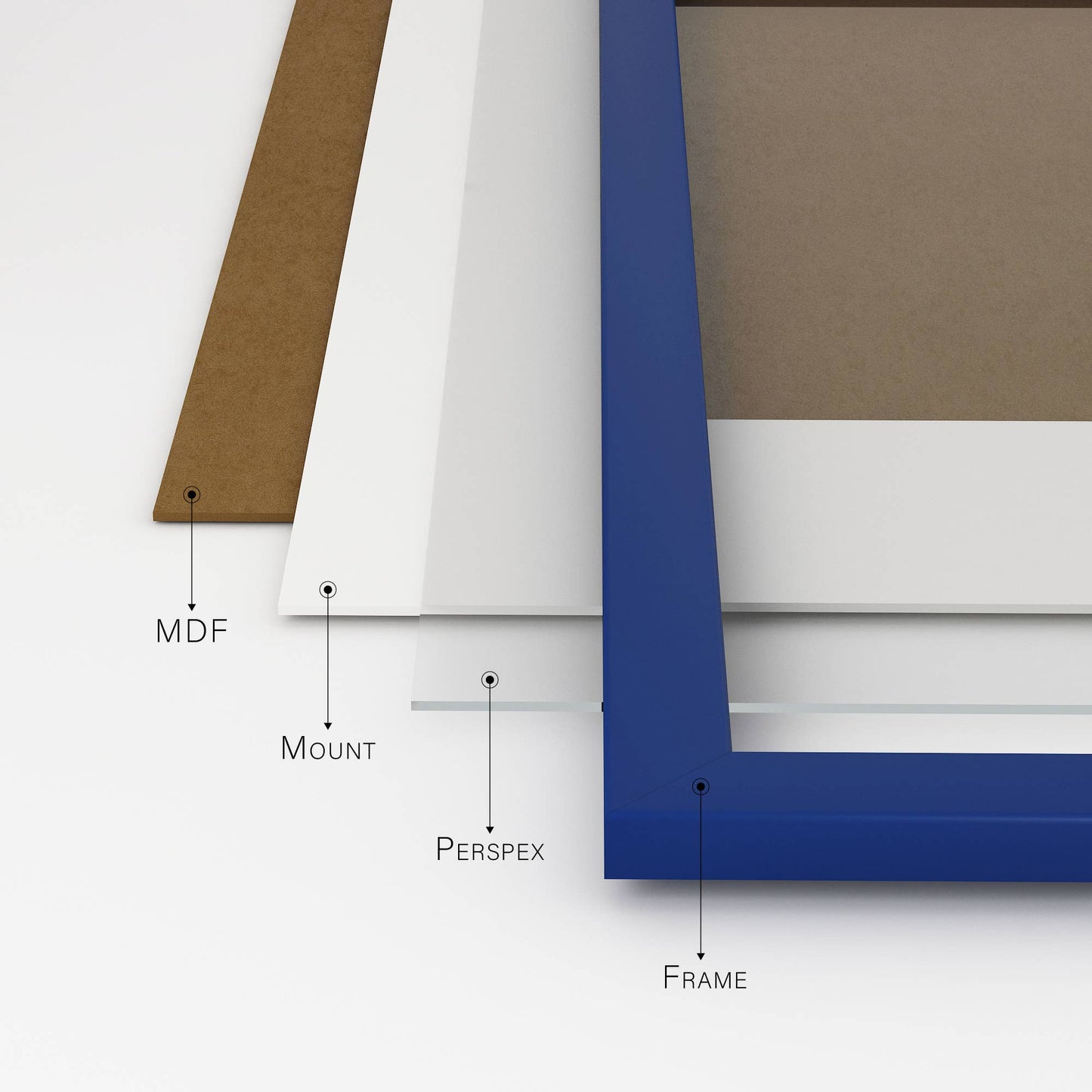 Blue A3 Picture Frame With mount for A4