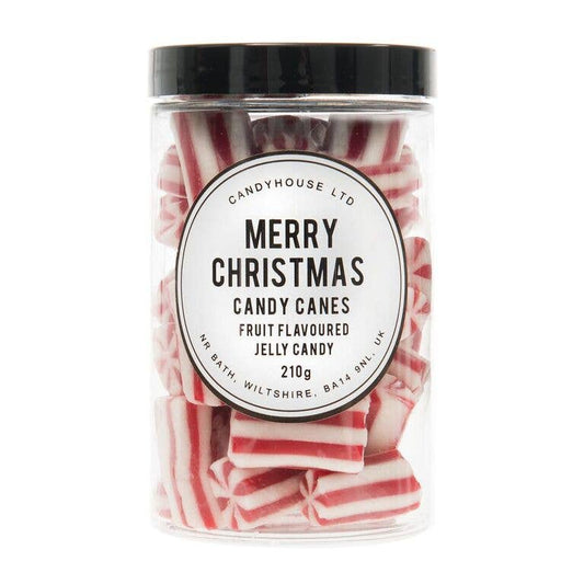 Candy Canes In Tall Jar: Candy Canes Black Lid / Round Label