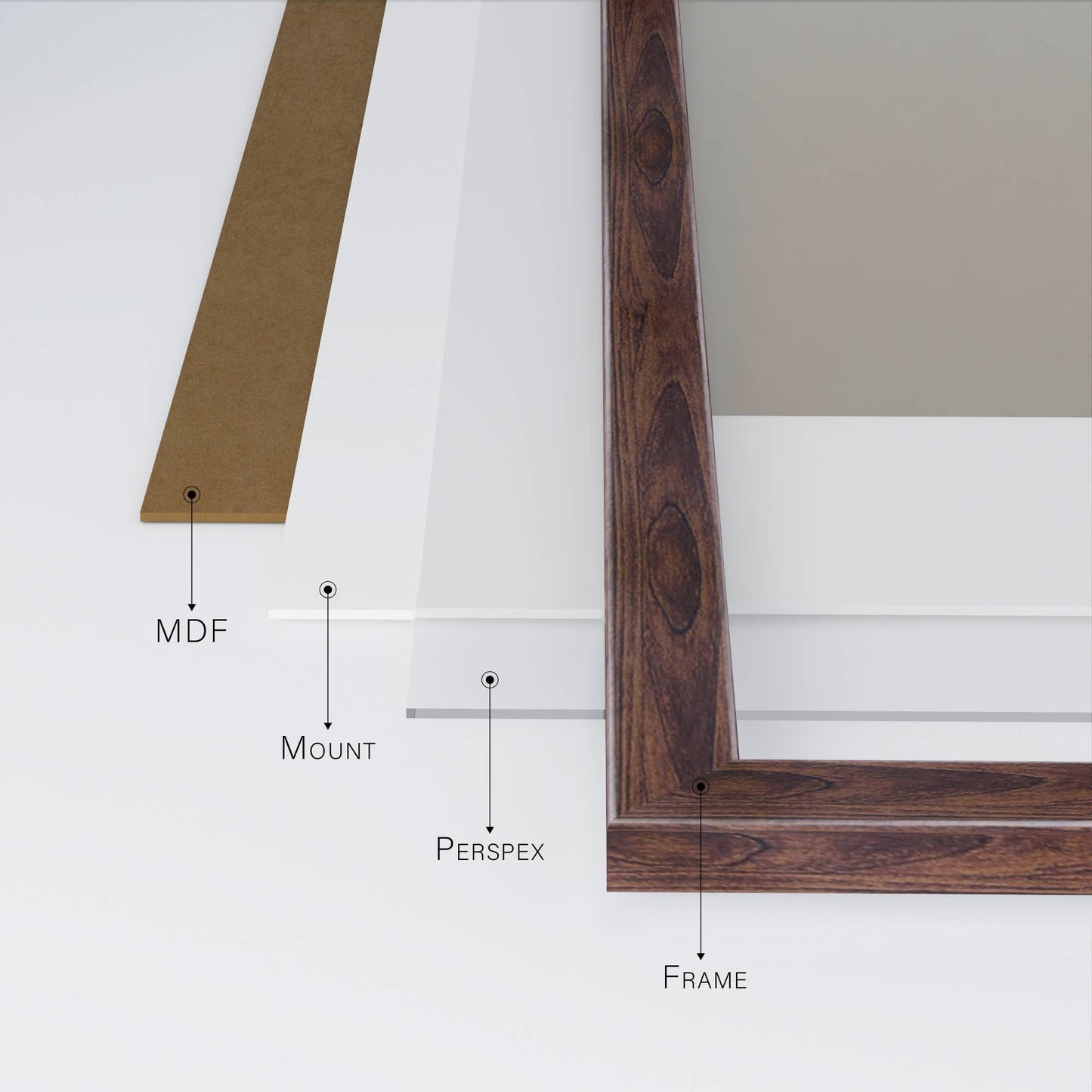Walnut A4 Picture Frame With mount for A5