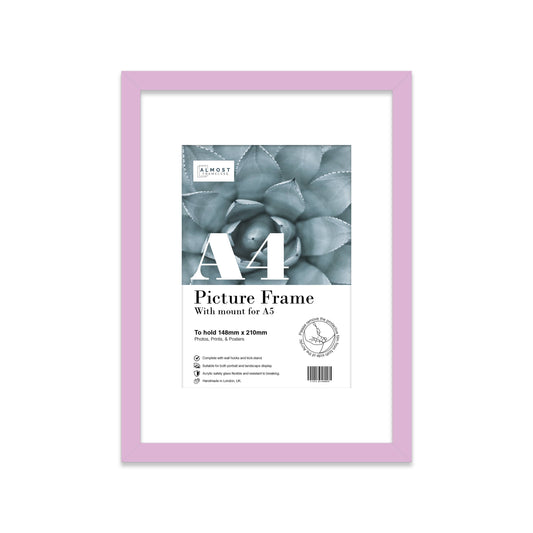 Lilac A4 Picture Frame With mount for A5