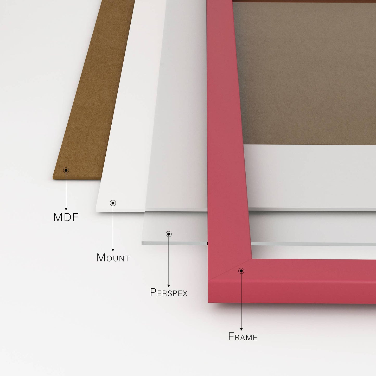 Pink A4 Picture Frame With mount for A5