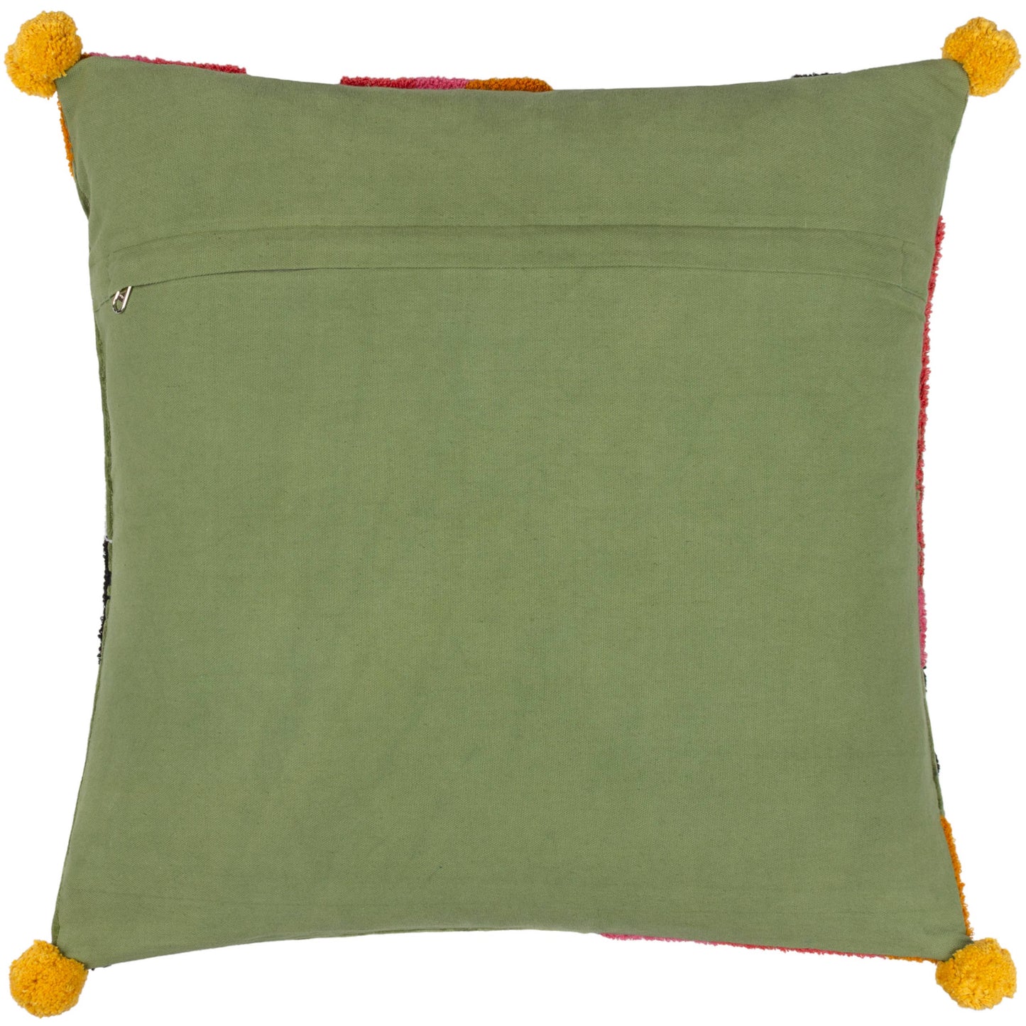 Poppy Cushion Khaki/Pink: Khaki/Pink / Feather Rich Filled / 50 x 50cm