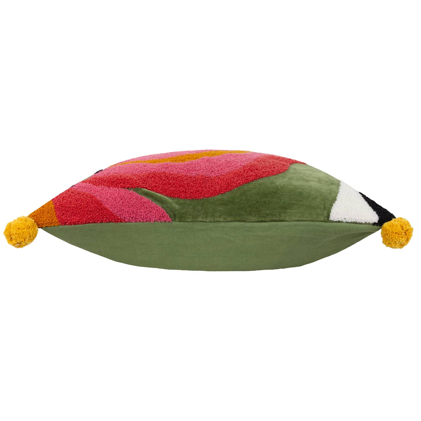 Poppy Cushion Khaki/Pink: Khaki/Pink / Feather Rich Filled / 50 x 50cm