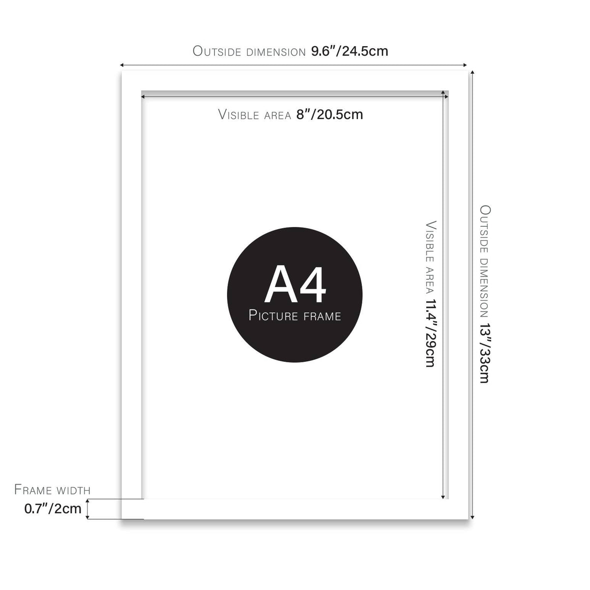 White A4 Picture Frame