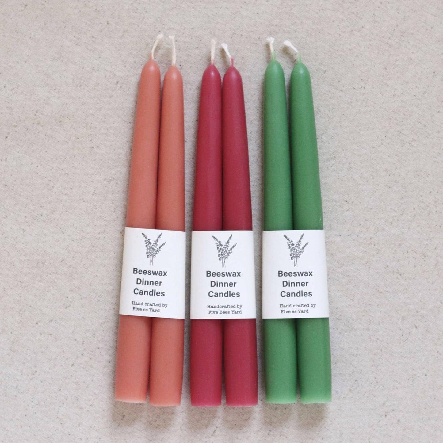 Eco & Sustainable Tapered Dinner Candles | Long & Clean Burn: Fresh Green / Medium (18cm)