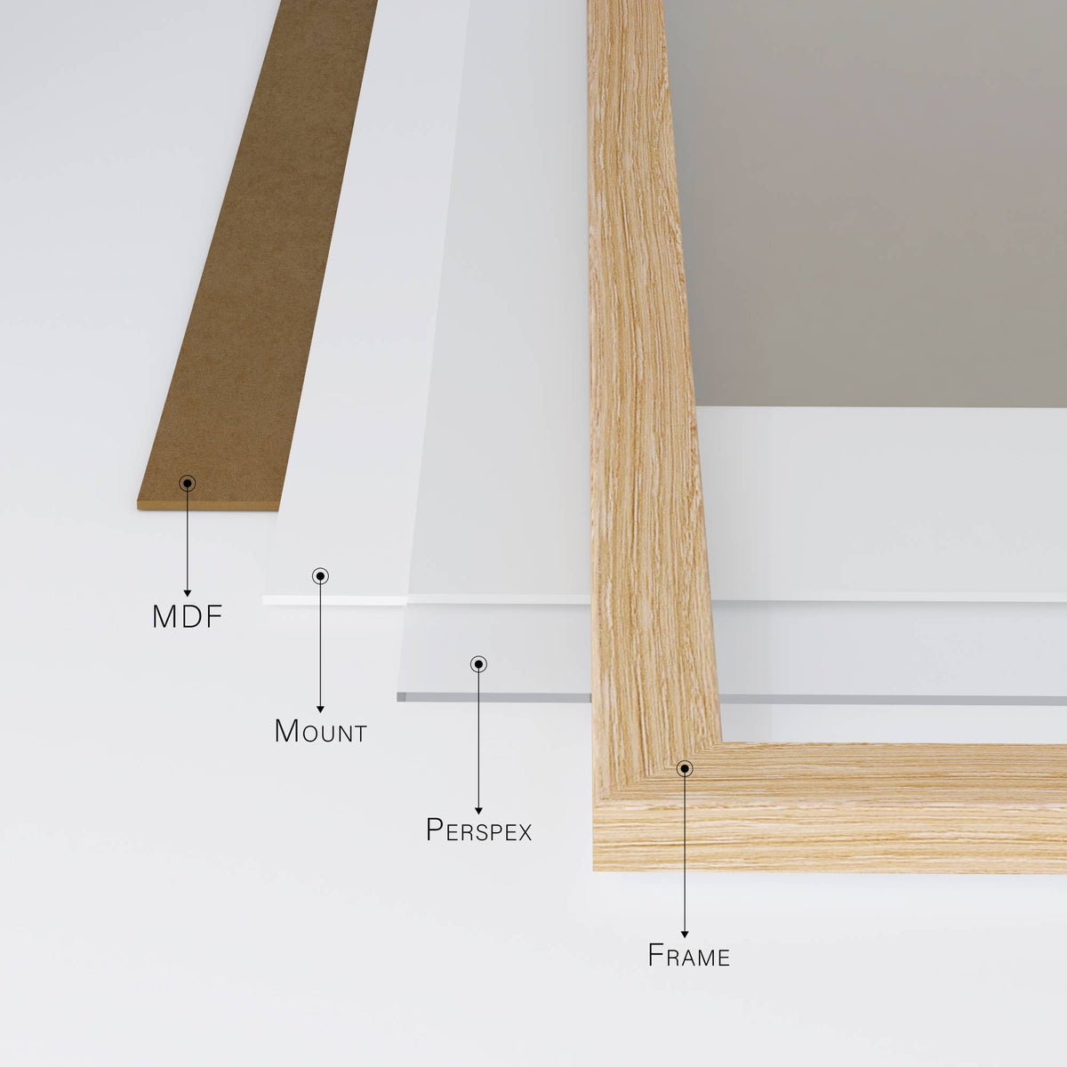 Oak A4 Picture Frame With mount for A5