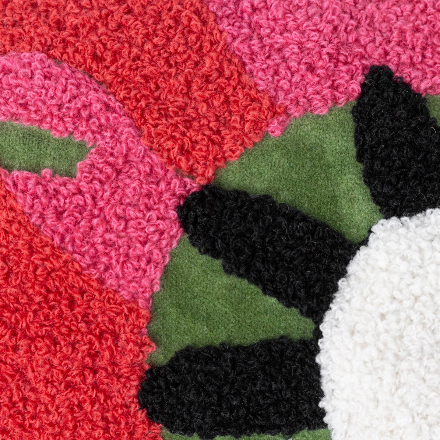 Poppy Cushion Khaki/Pink: Khaki/Pink / Feather Rich Filled / 50 x 50cm