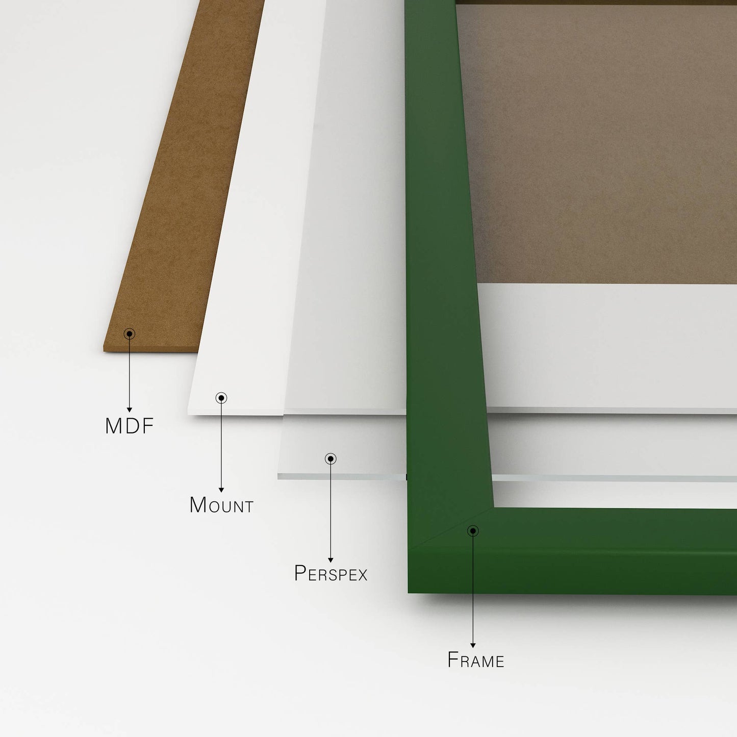 Green A4 Picture Frame With mount for A5