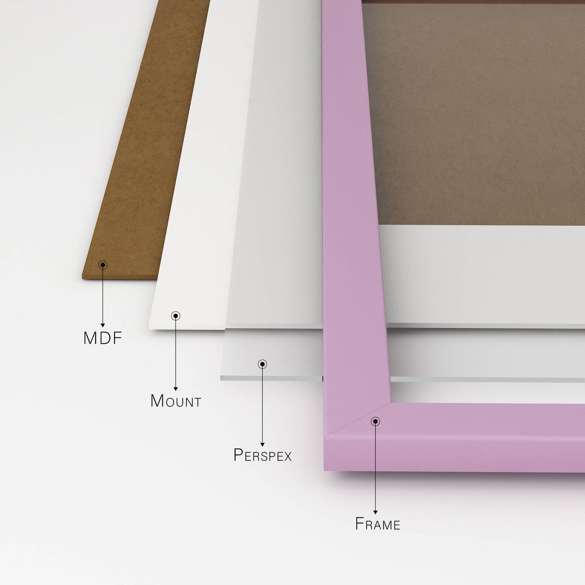Lilac A4 Picture Frame With mount for A5