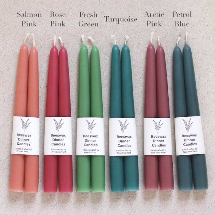 Eco & Sustainable Tapered Dinner Candles | Long & Clean Burn: Black / Medium (18cm)