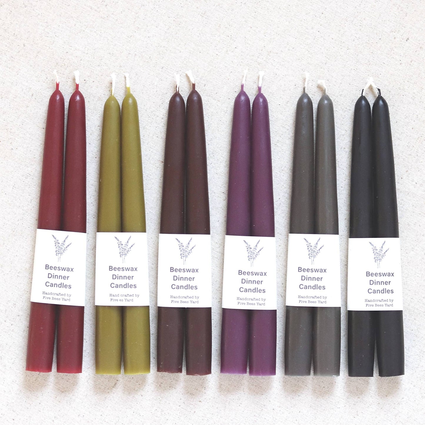 Eco & Sustainable Tapered Dinner Candles | Long & Clean Burn: Grey / Medium (18cm)