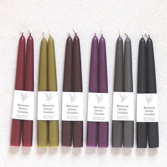 Eco & Sustainable Tapered Dinner Candles | Long & Clean Burn: Grey / Medium (18cm)