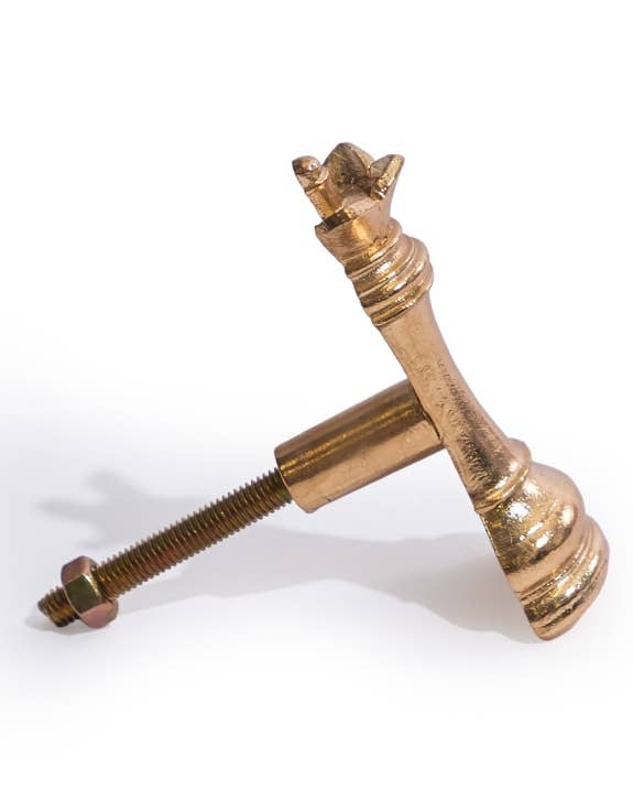 Gold Queen Chess Piece Drawer Knob