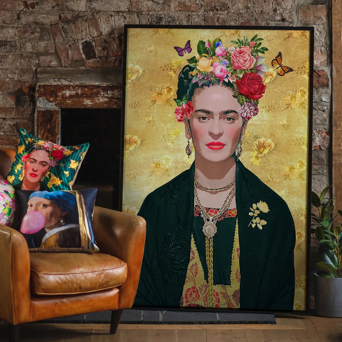 Frida Kahlo Gold Print: Gloss / 8 ¼ x 11 ¾ in | 21x30 cm