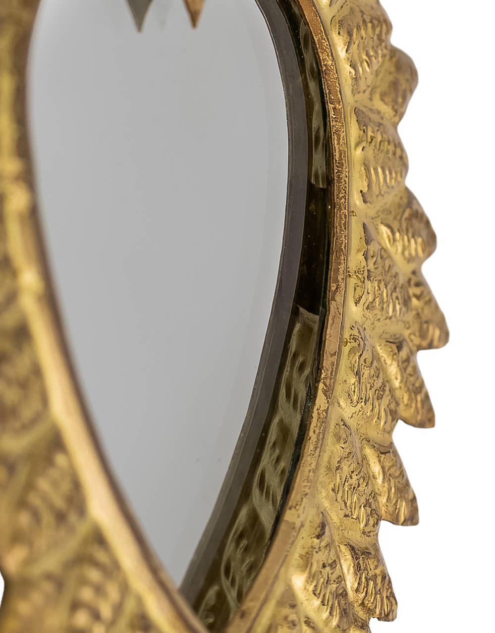 Hand Crafted Gold Metal Sacred Heart Hanging Mirror (To Be B