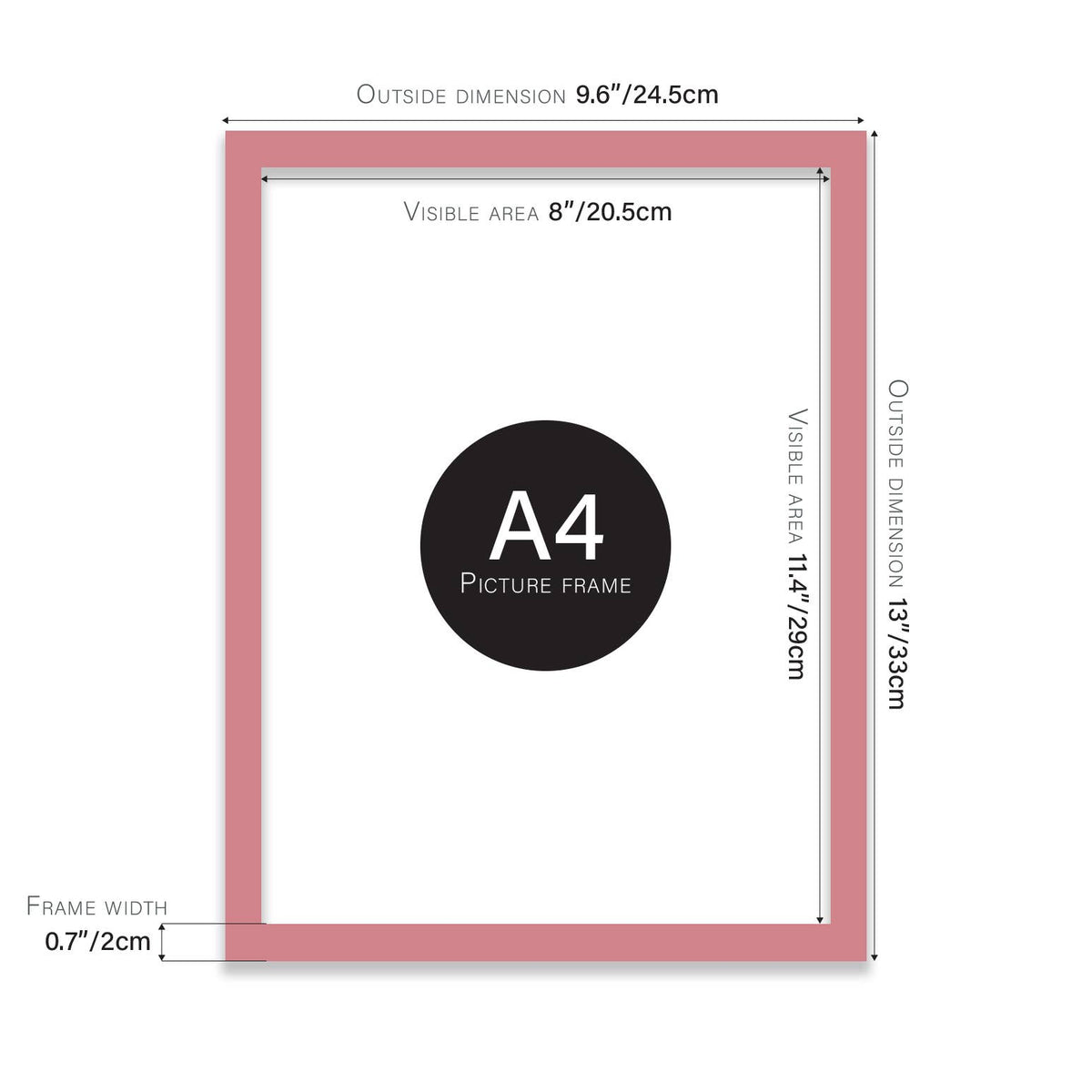 Pink A4 Picture Frame