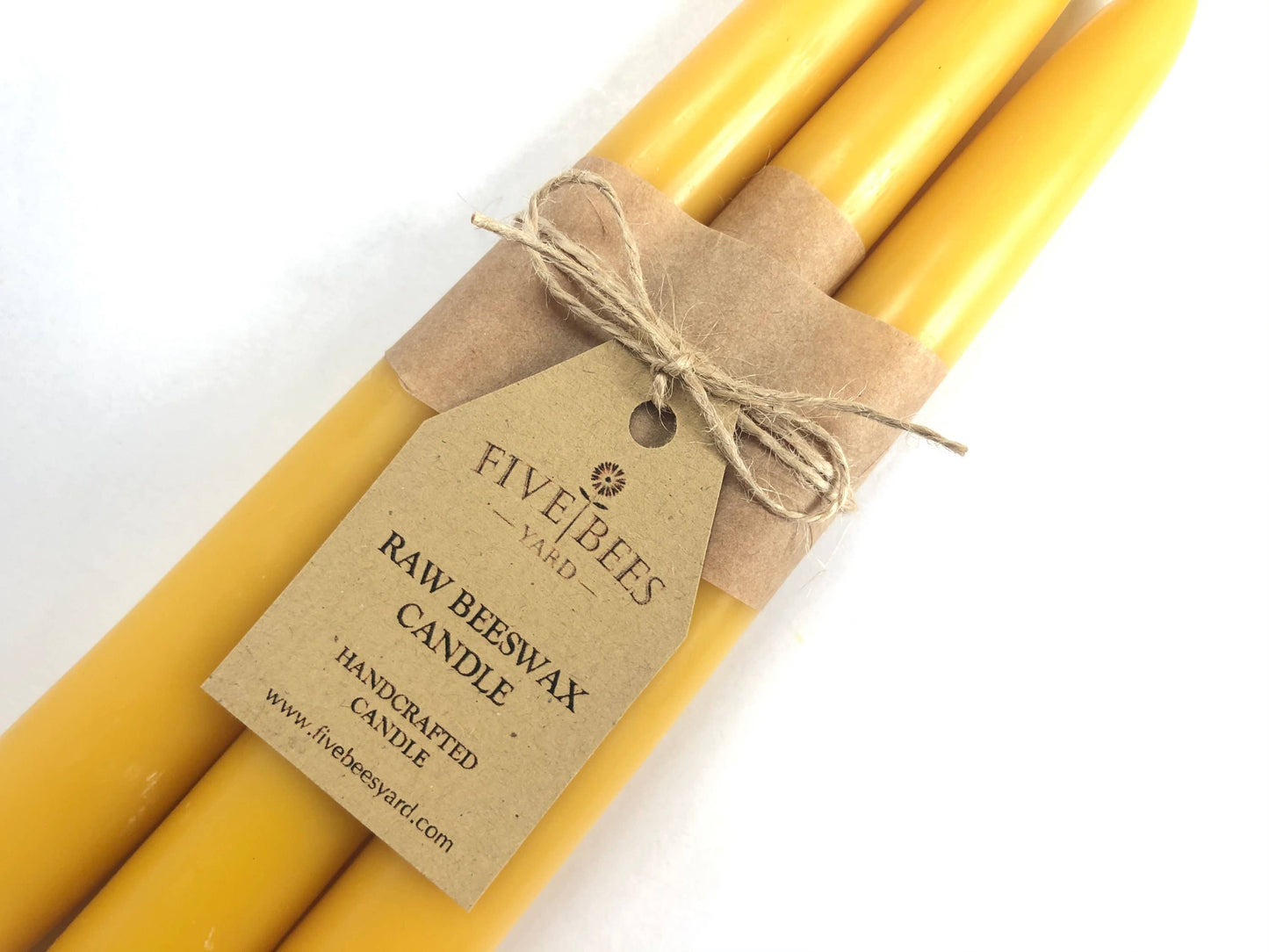 3 Large Taper Beeswax Candles | Handmade Gift | Dinner Set