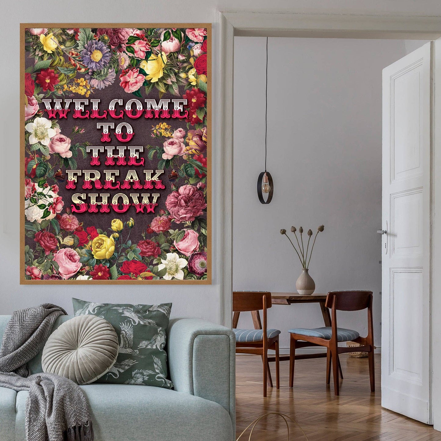 Welcome to the Freakshow Typography Maximalist Print: Matte / 8 ¼ x 11 ¾ in | 21x30 cm