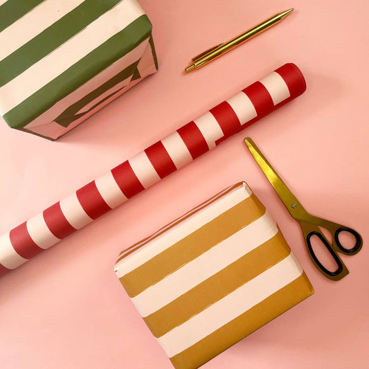 Luxury Striped Wrapping Paper: RED/PINK