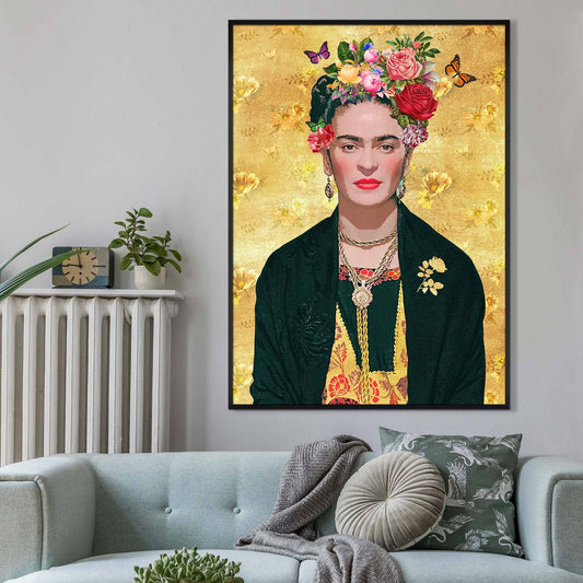 Frida Kahlo Gold Print: Gloss / 8 ¼ x 11 ¾ in | 21x30 cm