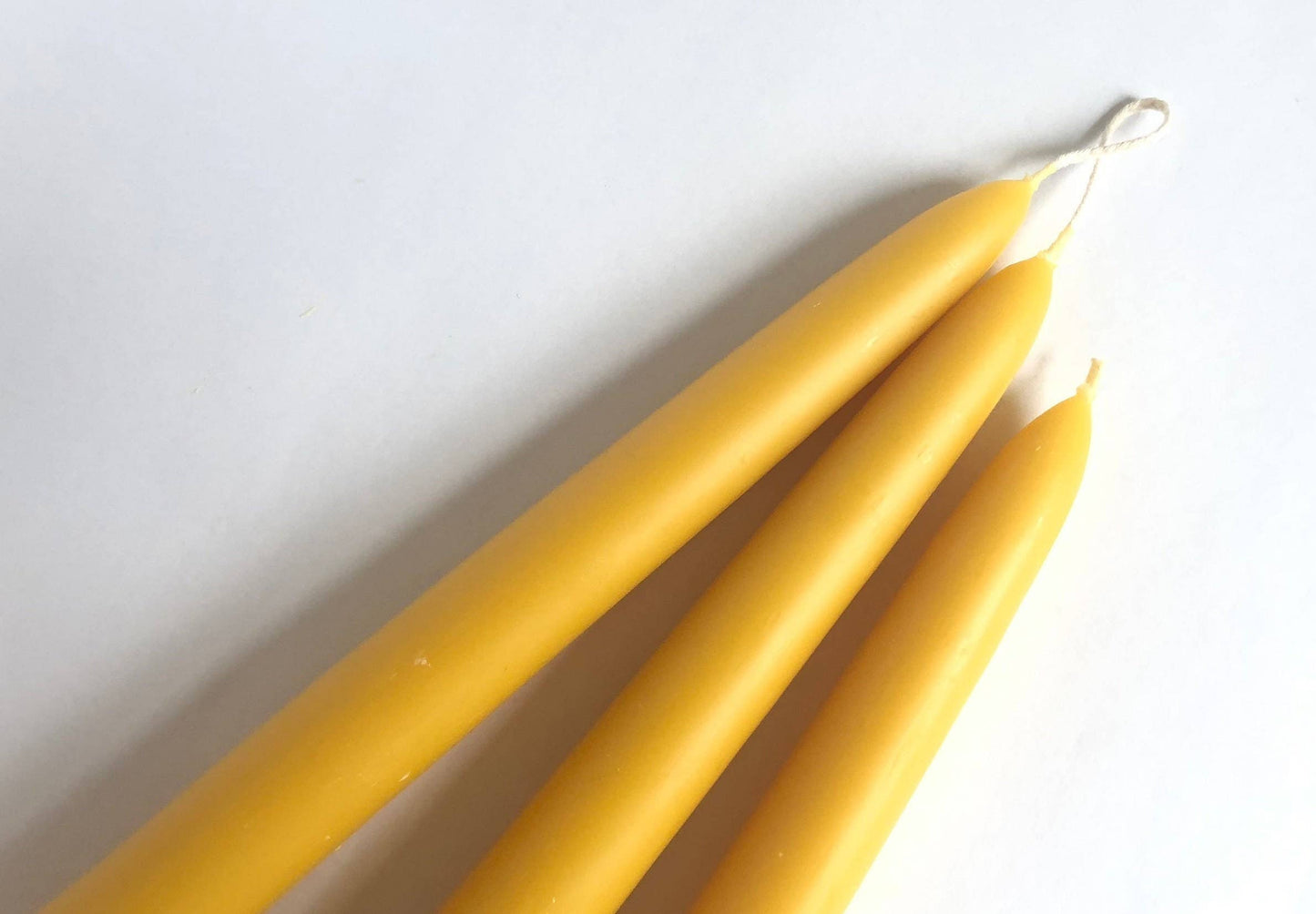 3 Large Taper Beeswax Candles | Handmade Gift | Dinner Set