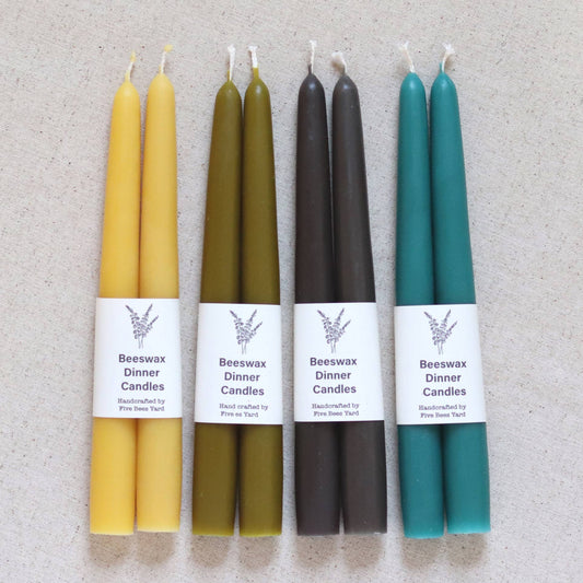 Eco & Sustainable Tapered Dinner Candles | Long & Clean Burn: Turquoise / Medium (18cm)