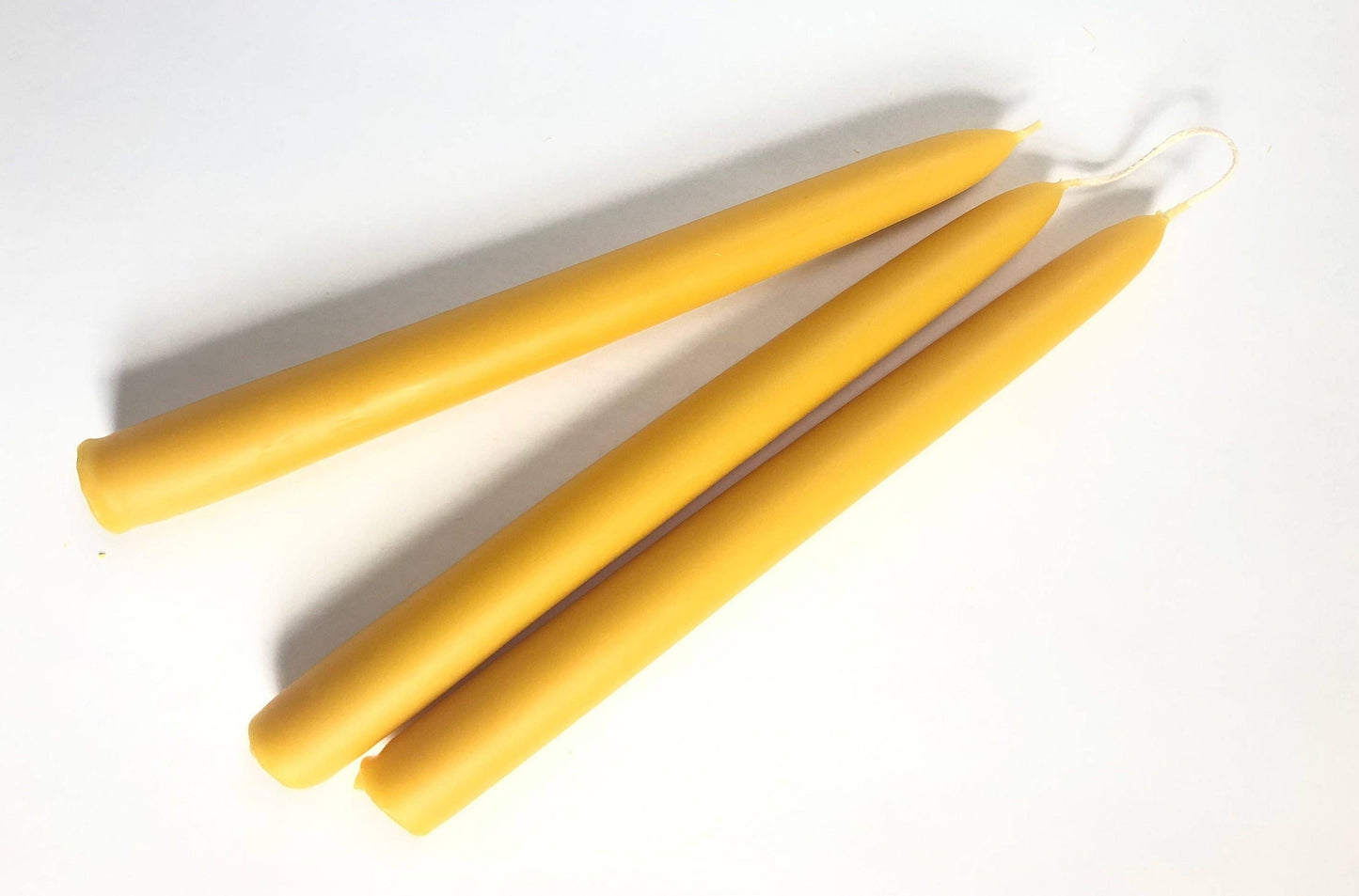 3 Large Taper Beeswax Candles | Handmade Gift | Dinner Set