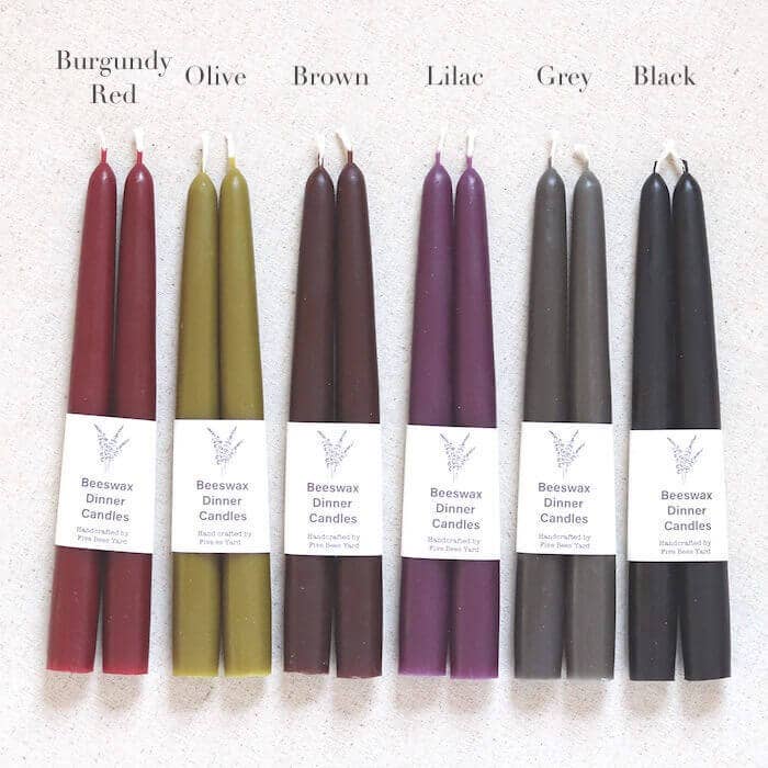 Eco & Sustainable Tapered Dinner Candles | Long & Clean Burn: Lilac / Medium (18cm)