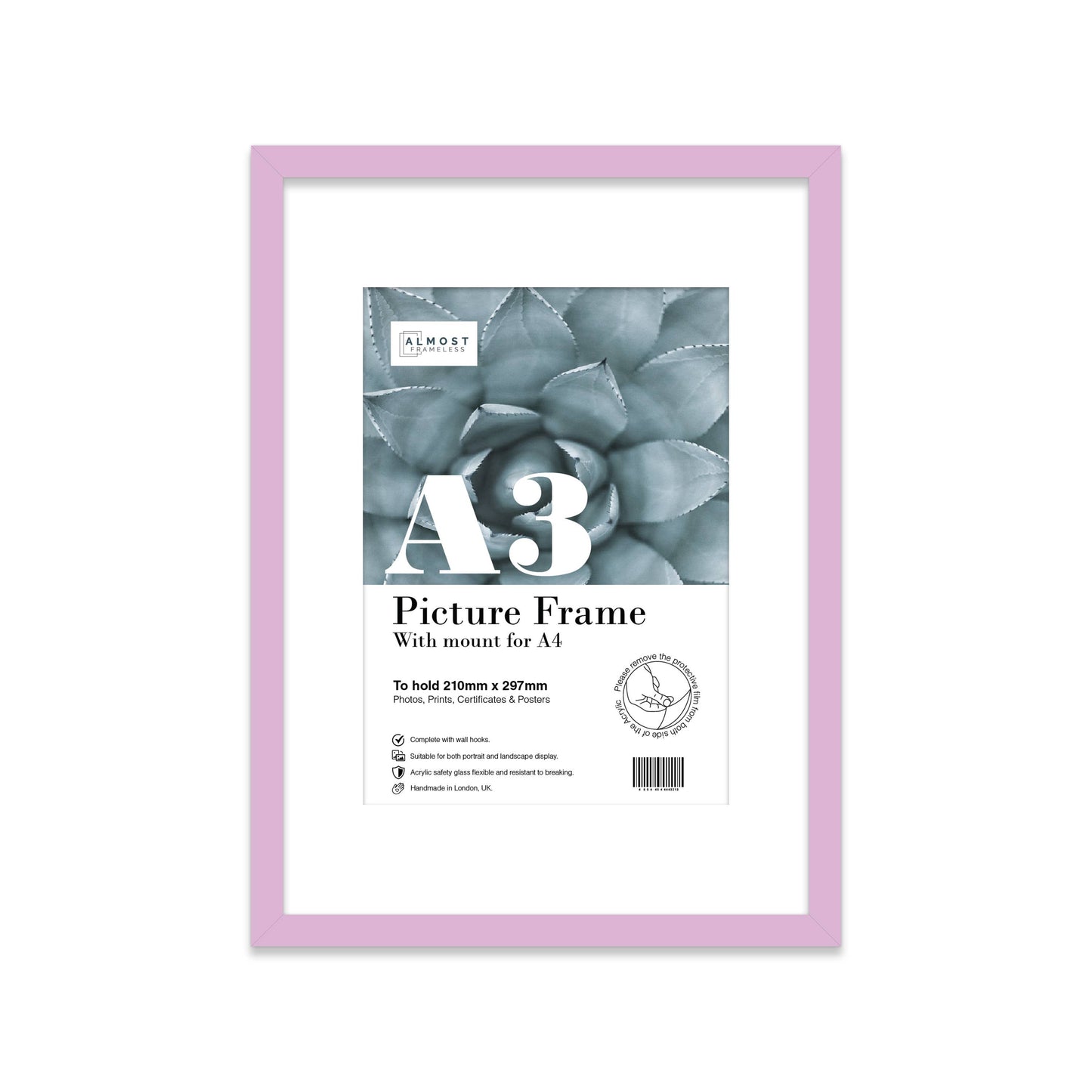Lilac A3 Picture Frame With mount for A4