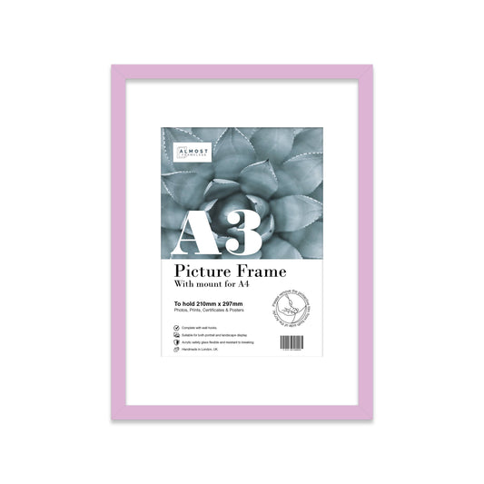 Lilac A3 Picture Frame With mount for A4