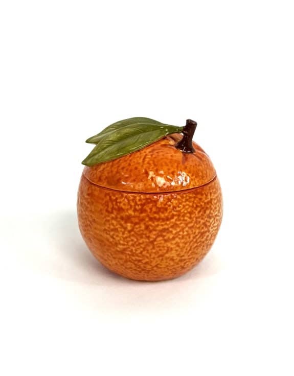 Ceramic Orange Storage Jar