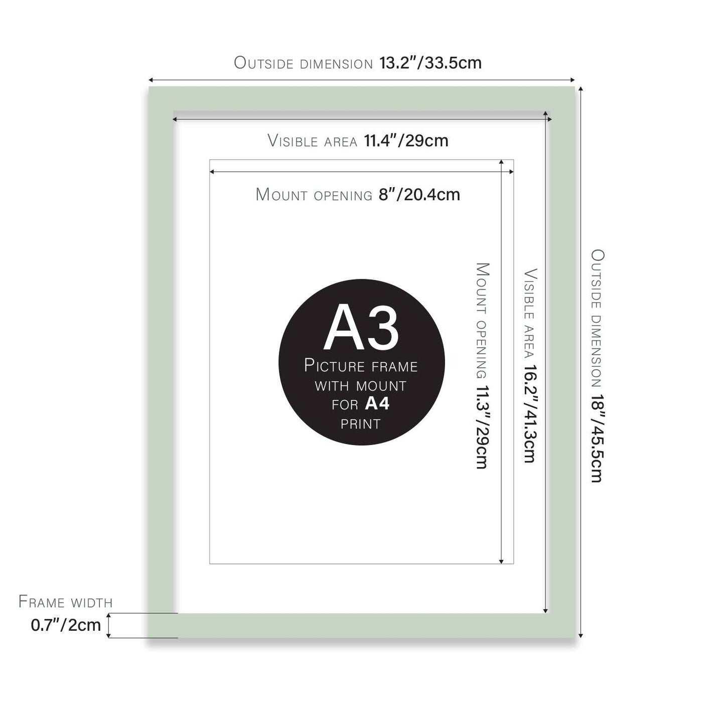 Mint A3 Picture Frame With mount for A4