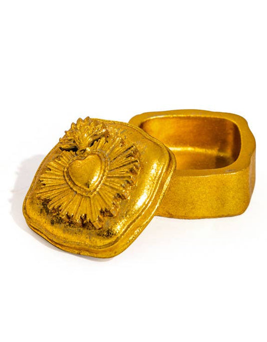 Small Gold "Sacred Heart" Trinket Box