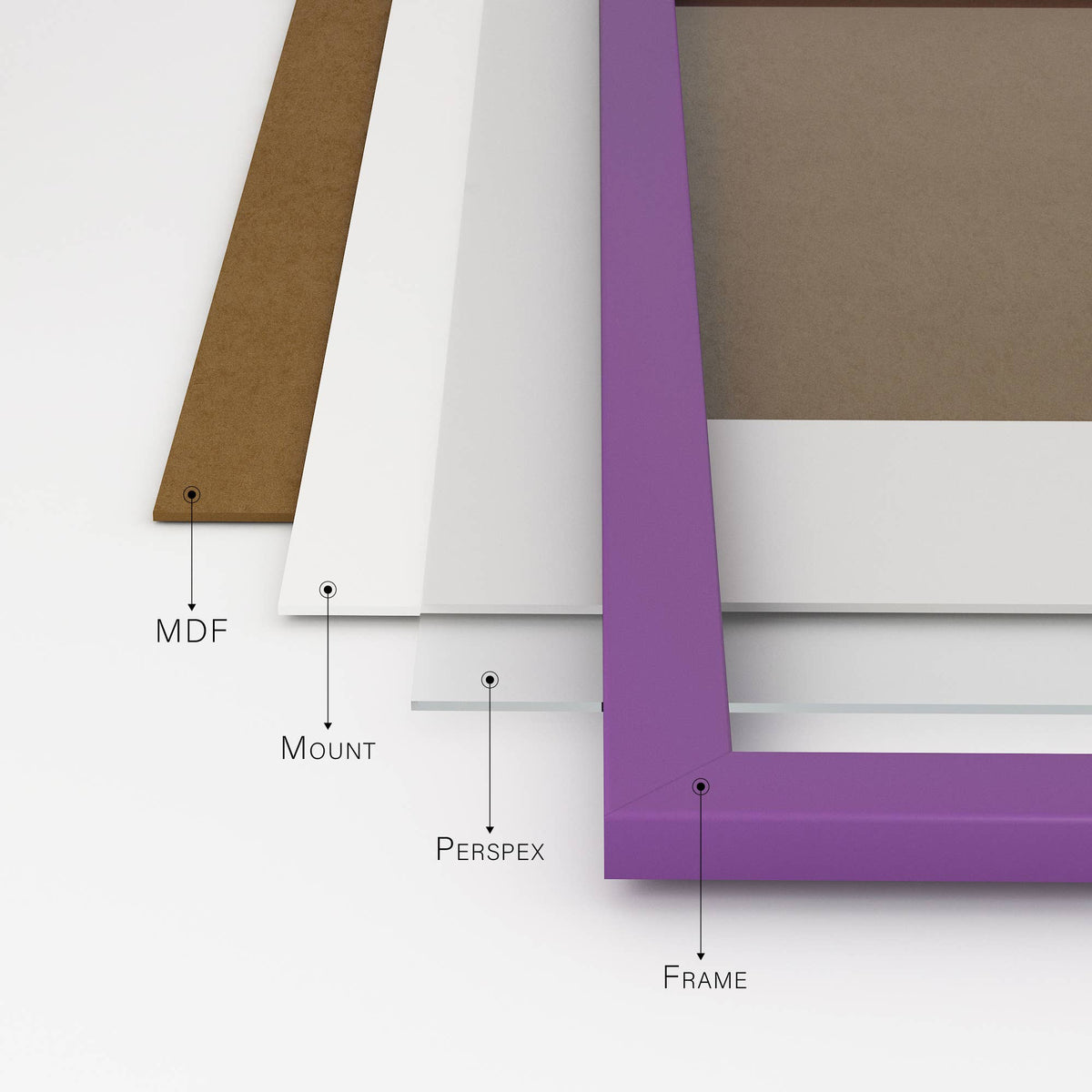 Purple A4 Picture Frame With mount for A5