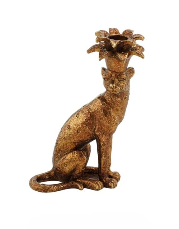 Sitting Leopard Candle Holder
