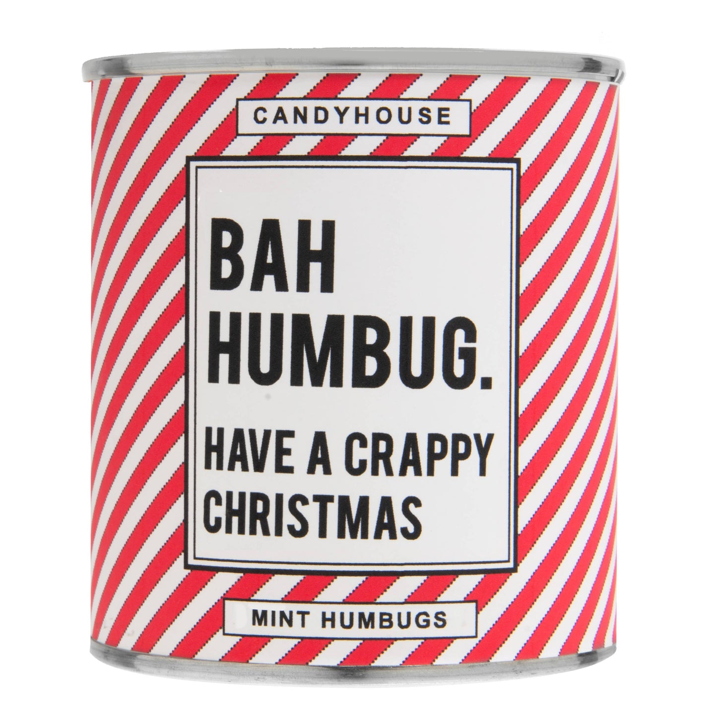 Bah Humbug Wrapped Sweets in a Tin: Black Stripe